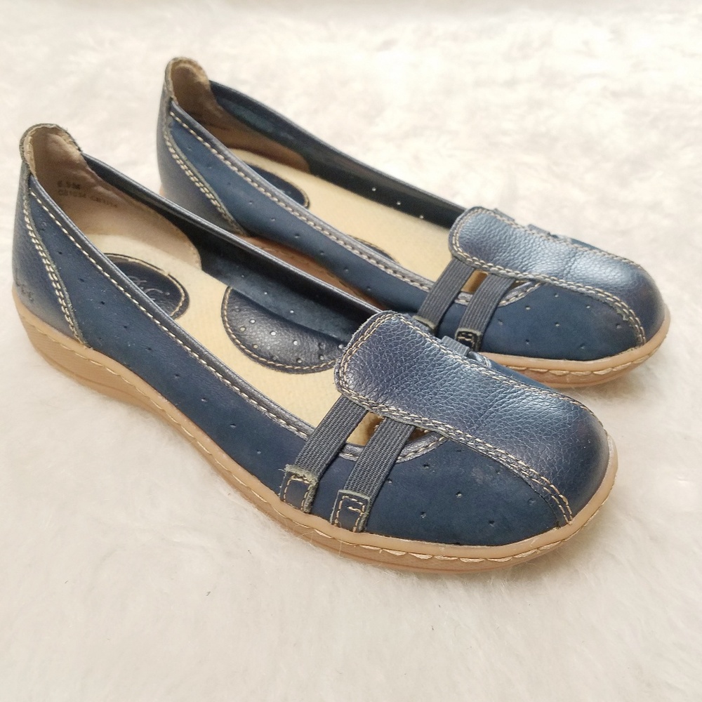 BOC Leather Flats Blue suede and leather 6.5